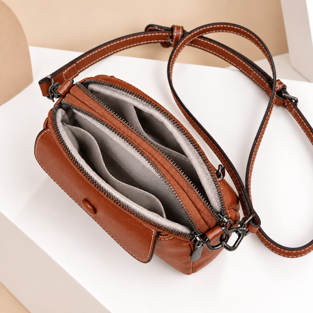 Multi Pocket Organizer Crossbody Bag