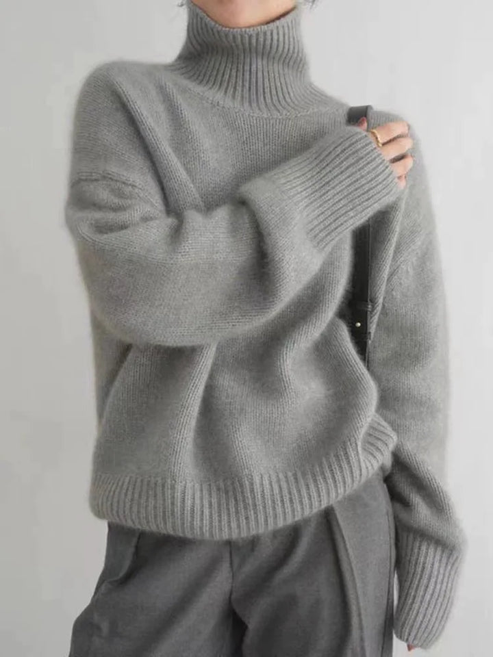 Women’s Ribbed High-Neck Sweater