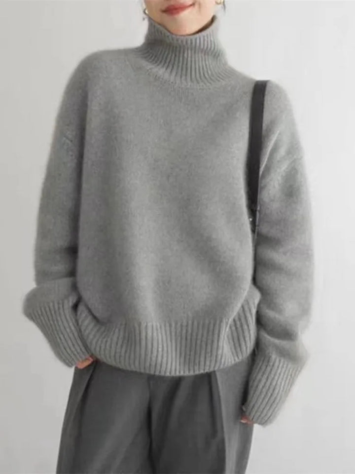 Women’s Ribbed High-Neck Sweater