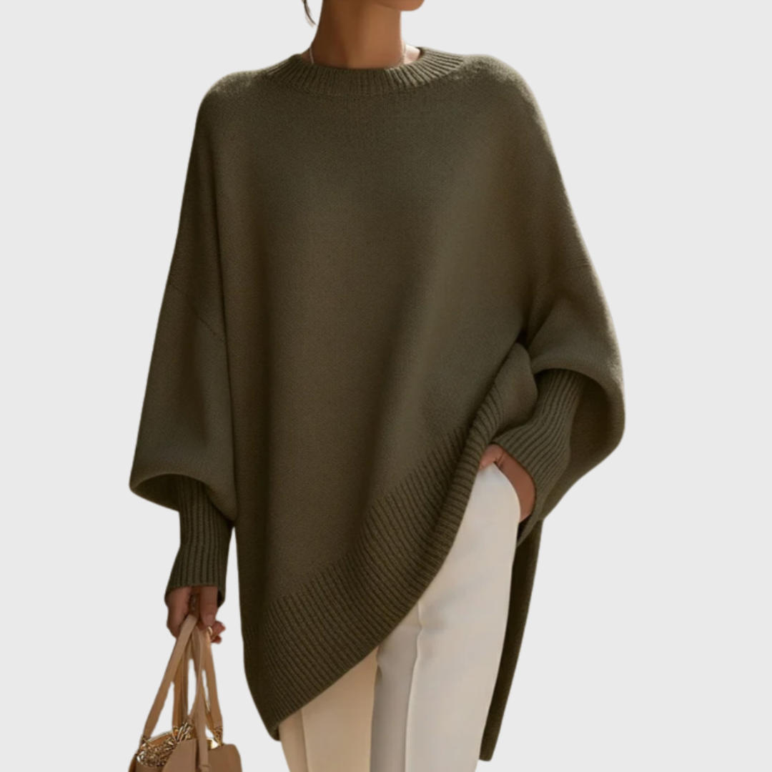Women’s Oversized Pullover Sweater Poncho