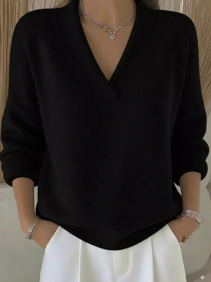 Women's Soft Knit V-Neck Pullover Sweater