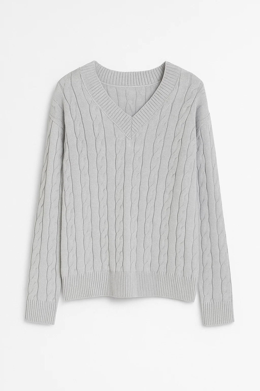 Women’s V-Neck Cable-Knit Sweater