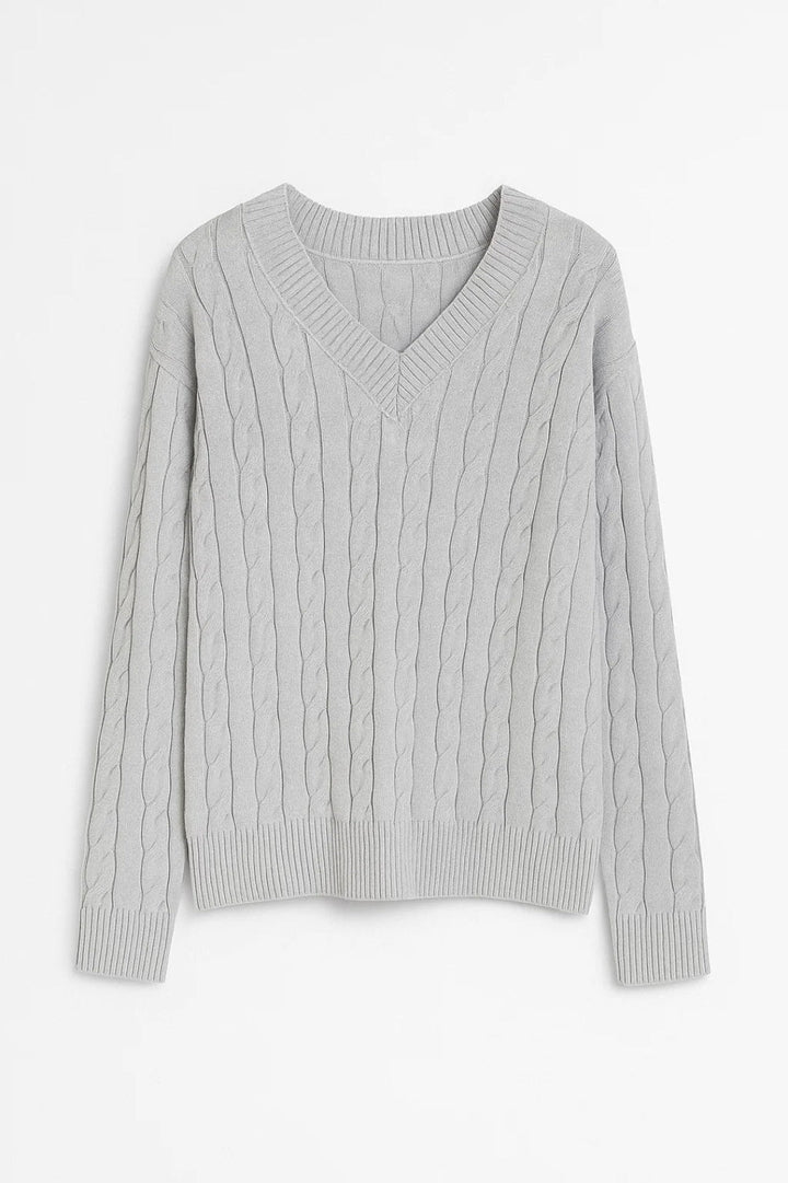 Women’s V-Neck Cable-Knit Sweater