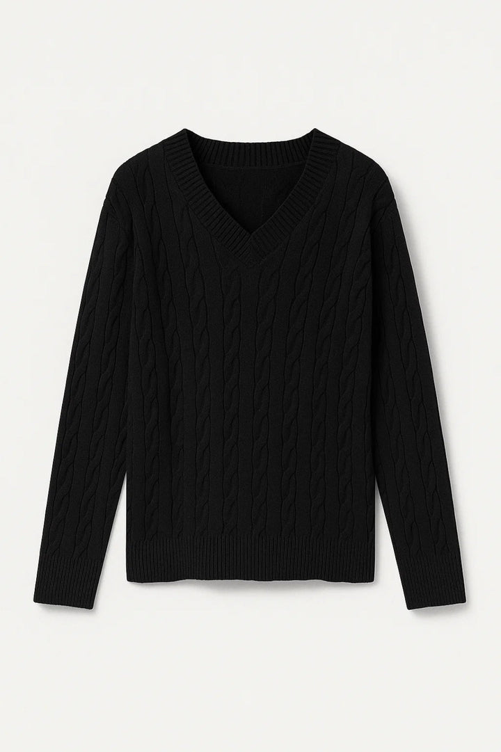 Women’s V-Neck Cable-Knit Sweater