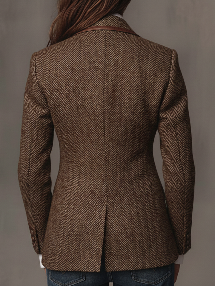 Women’s Tailored Herringbone Paneled Blazer