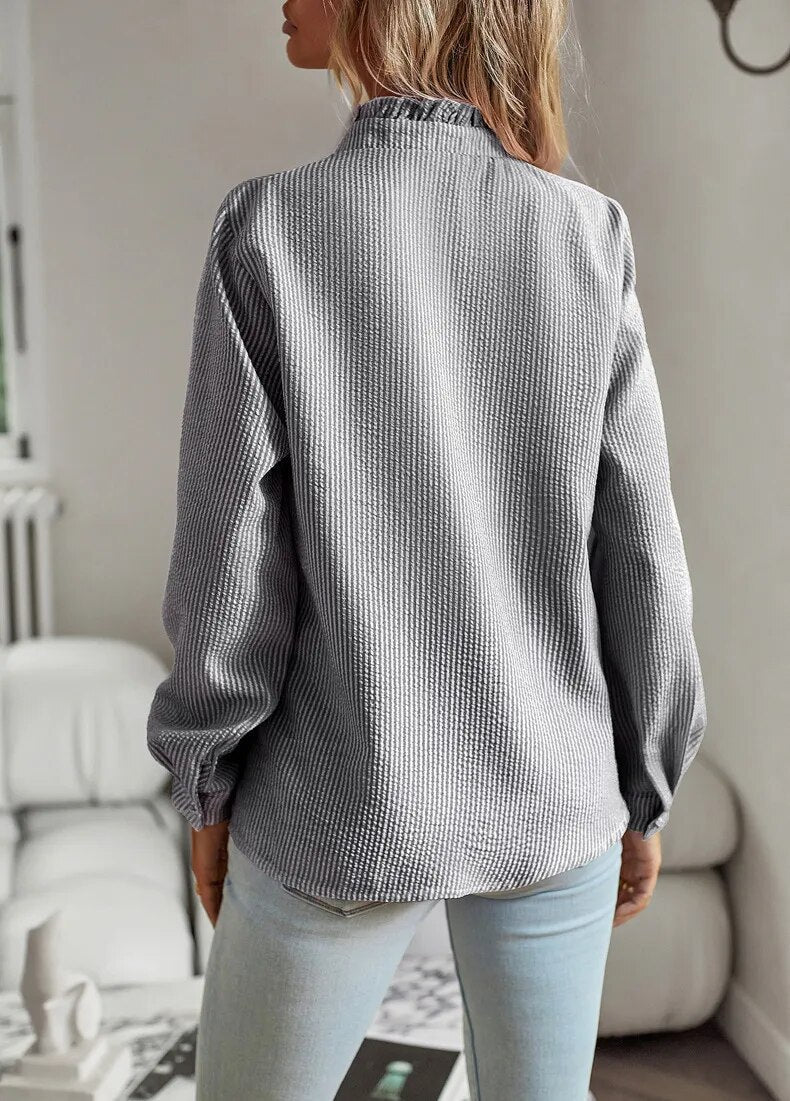 Women’s Polo Collar Button Down Blouse