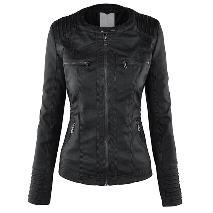 Women’s Hooded Zip Up Biker Jacket