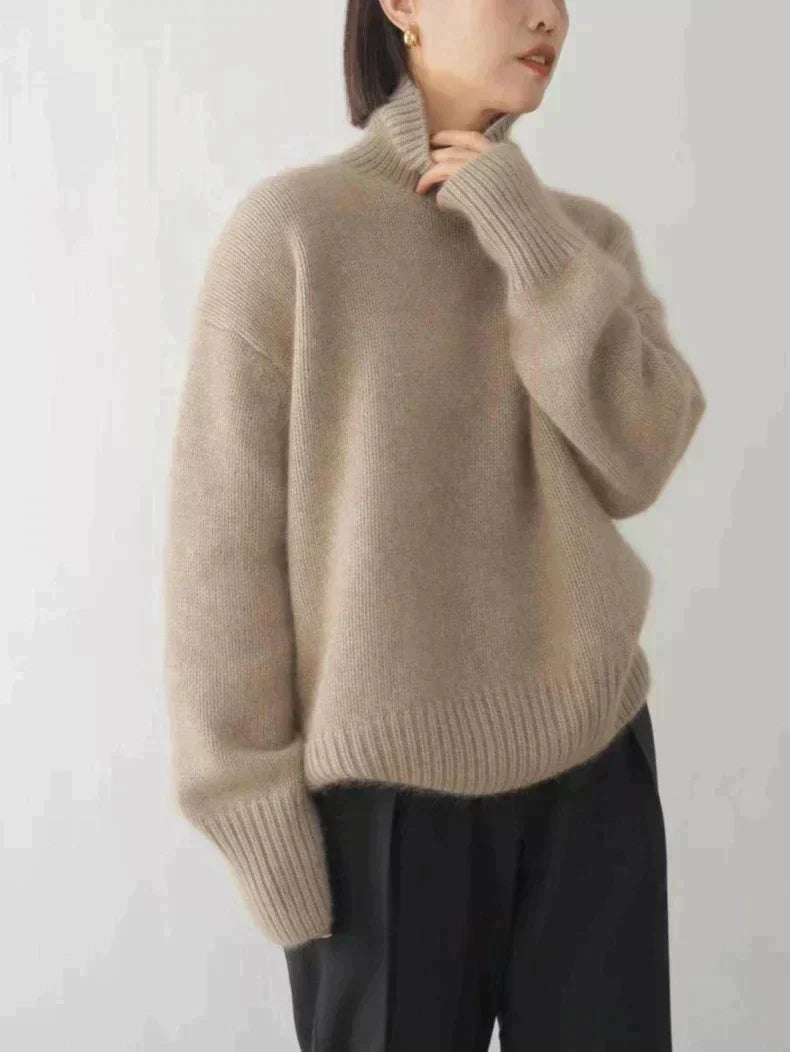 Women’s Ribbed High-Neck Sweater