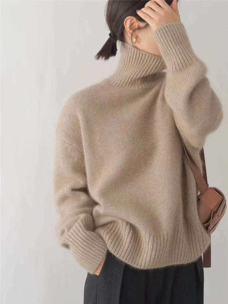 Women’s Ribbed High-Neck Sweater