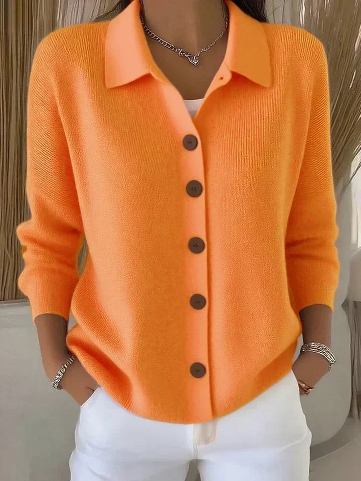 Women's Collared Open Knit Cardigan