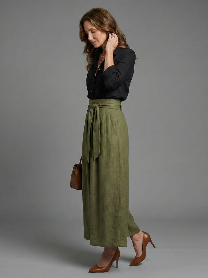 Women’s Two-Piece Blouse And Midi Skirt Set