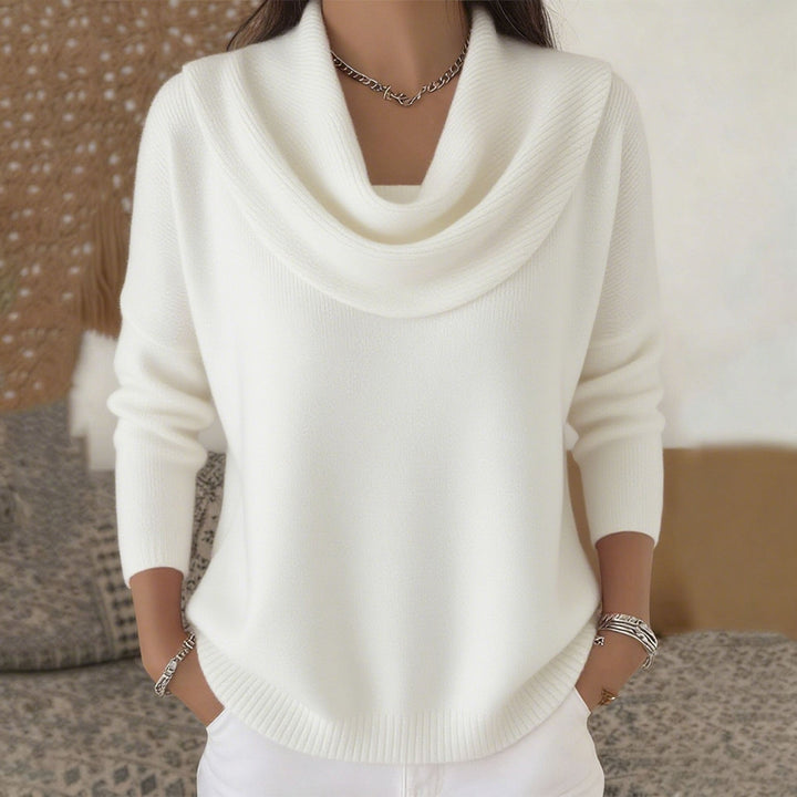 Women's Cowl Neck Long Sleeve Pullover Sweater