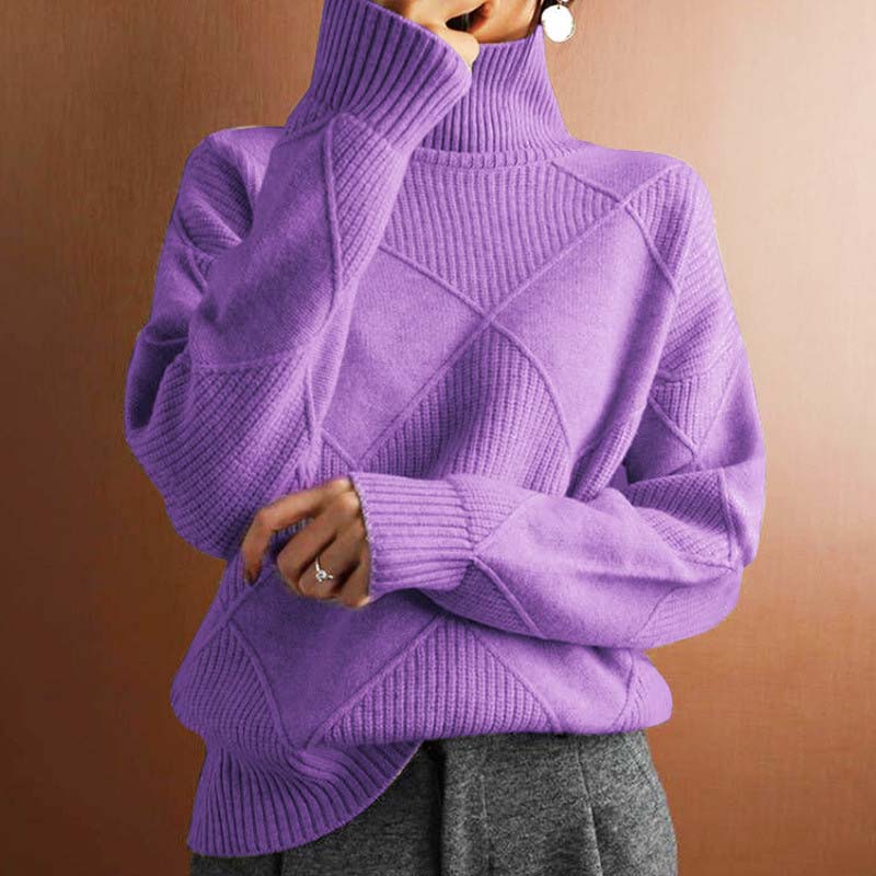Women’s Textured Turtleneck Knit Sweater