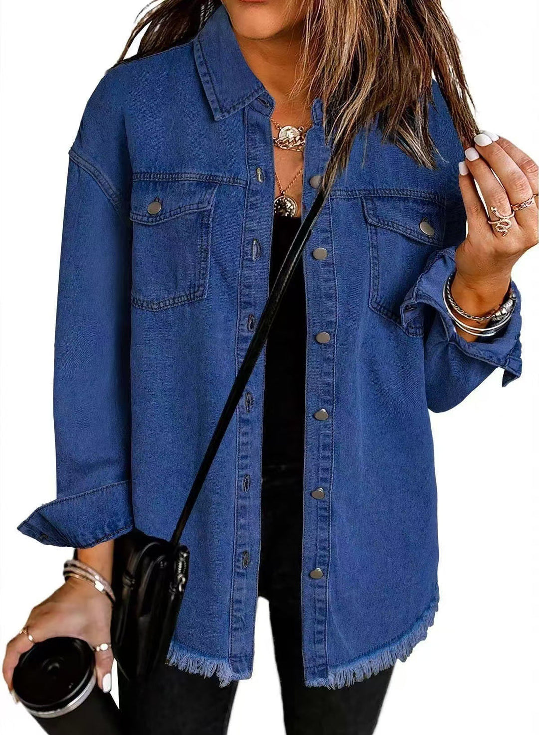 Women’s Oversized Distressed Trucker Jacket