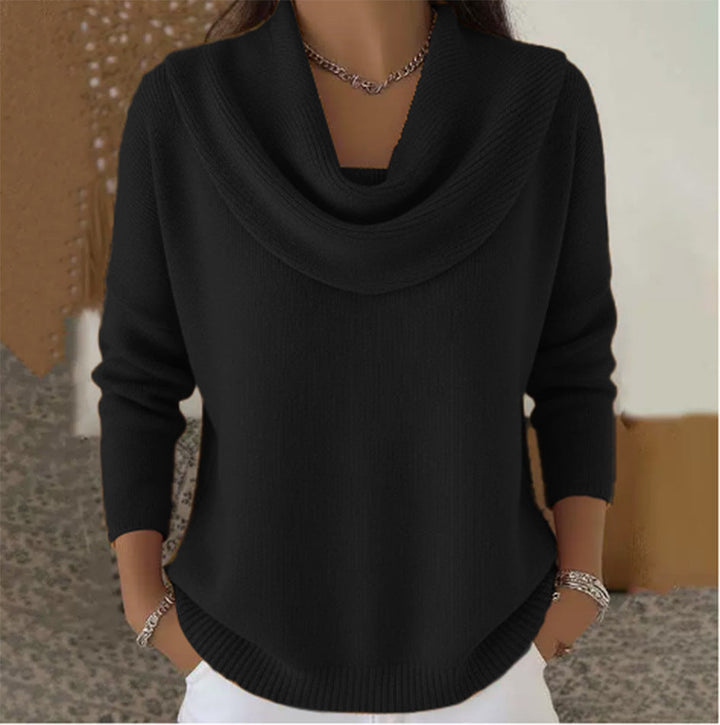 Women's Cowl Neck Long Sleeve Pullover Sweater