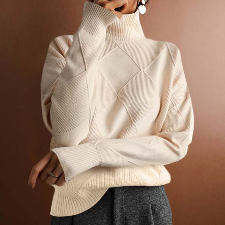 Women’s Textured Turtleneck Knit Sweater