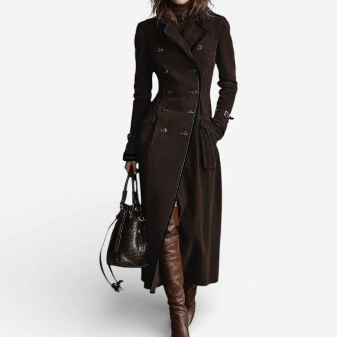 Women’s Double-Breasted Belted Longline Trench Coat