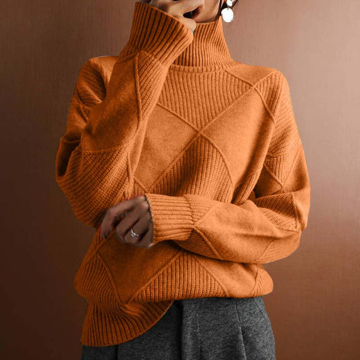 Women’s Textured Turtleneck Knit Sweater