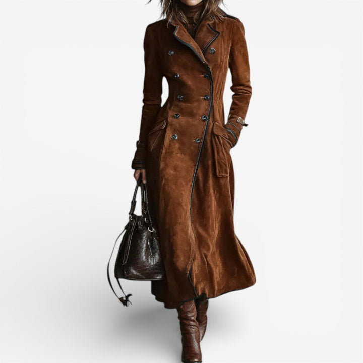 Women’s Double-Breasted Belted Longline Trench Coat