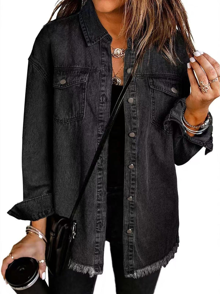 Women’s Oversized Distressed Trucker Jacket