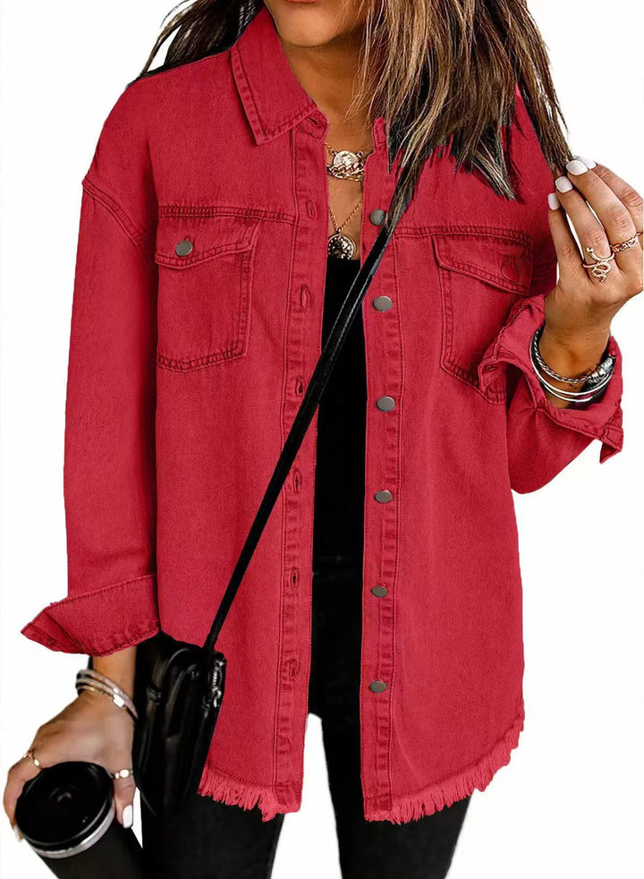 Women’s Oversized Distressed Trucker Jacket