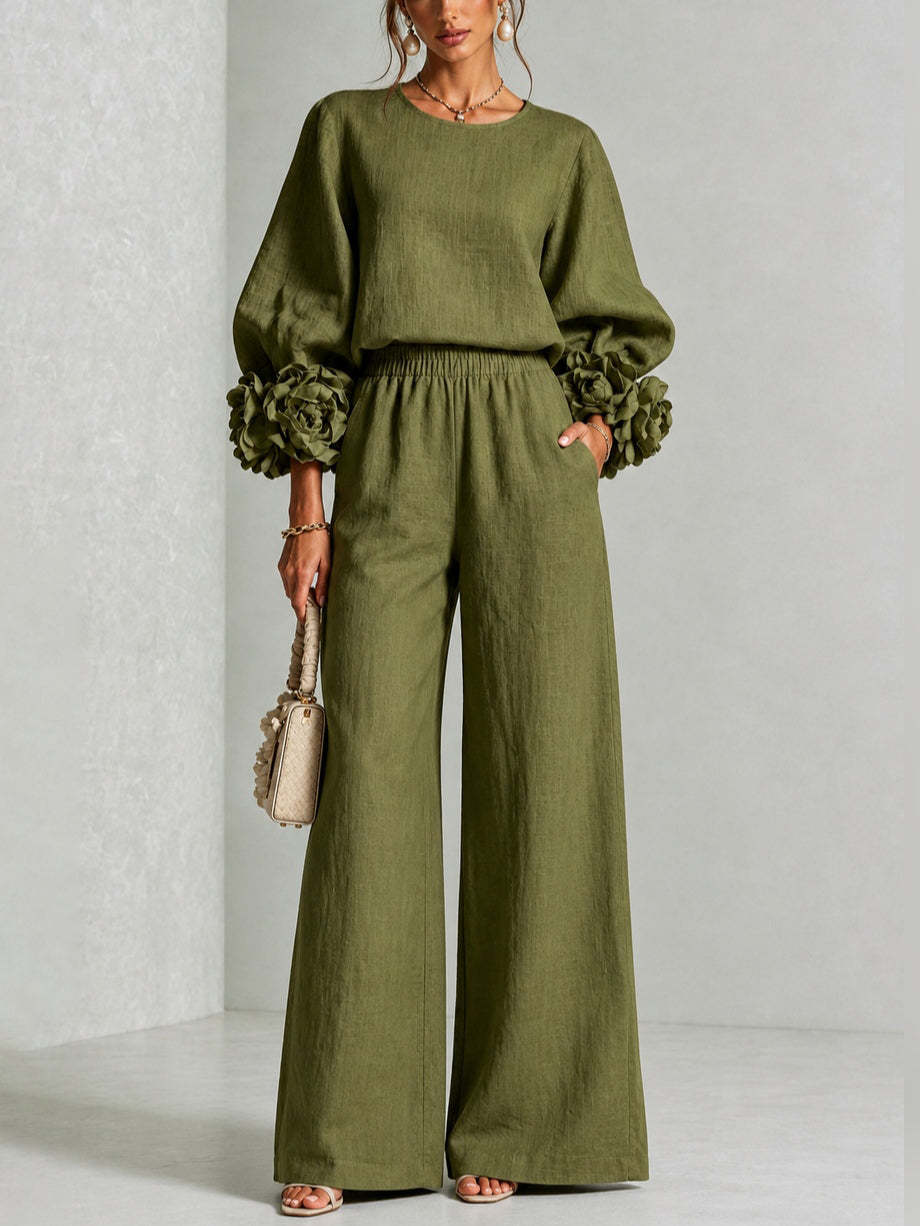 Women’s Floral Cuff Two-Piece Set