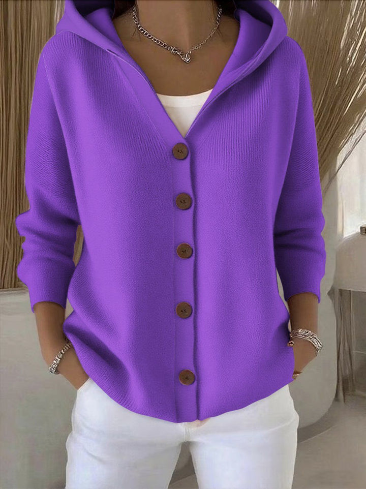 Women's V-Neck Button-Front Knit Cardigan