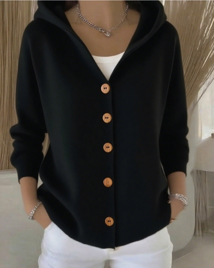 Women's V-Neck Button-Front Knit Cardigan