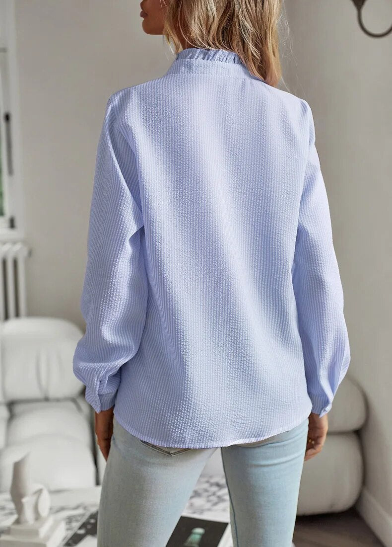 Women’s Polo Collar Button Down Blouse