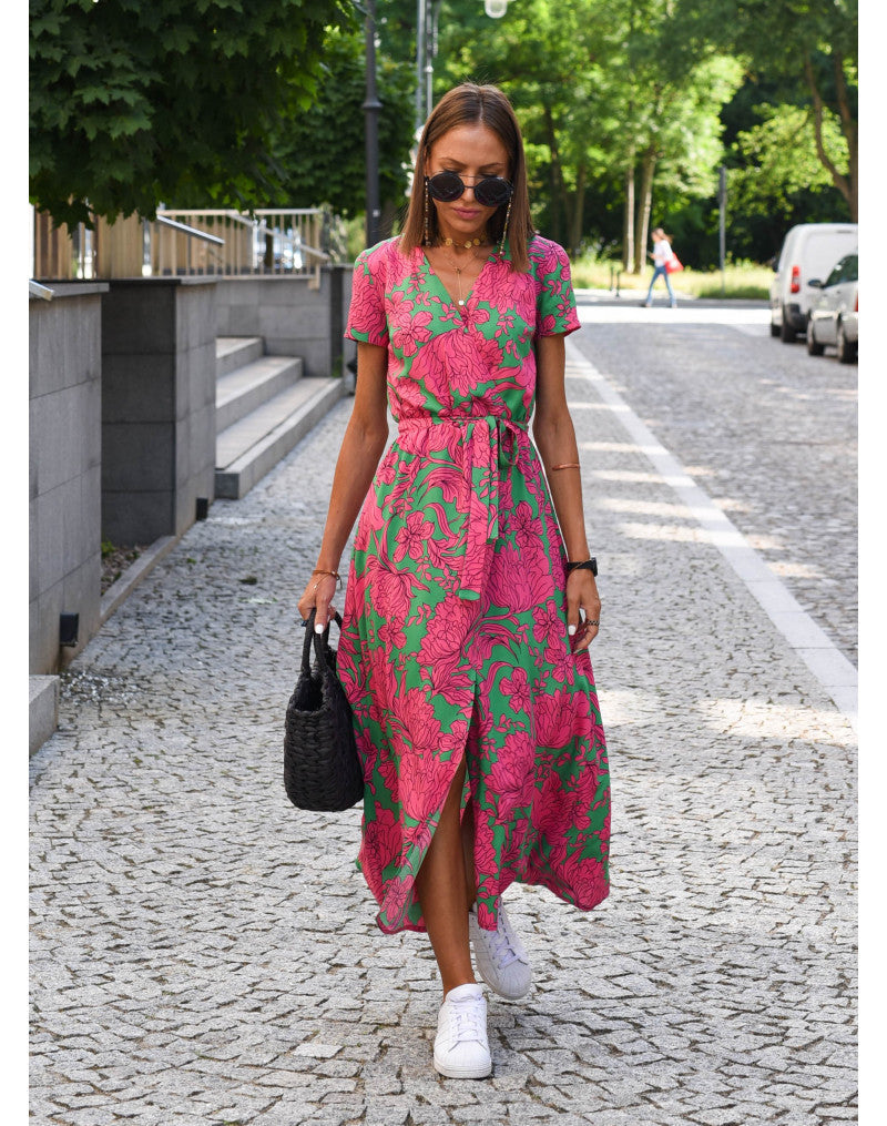 Women’s V-Neck Floral Print Dress