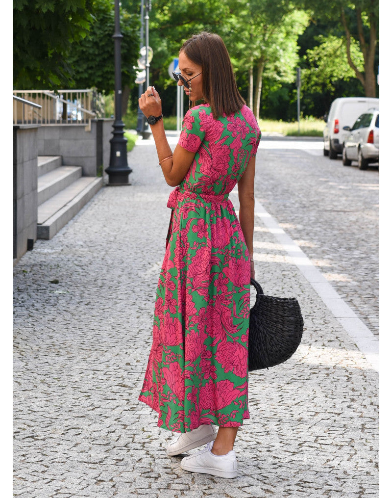 Women’s V-Neck Floral Print Dress