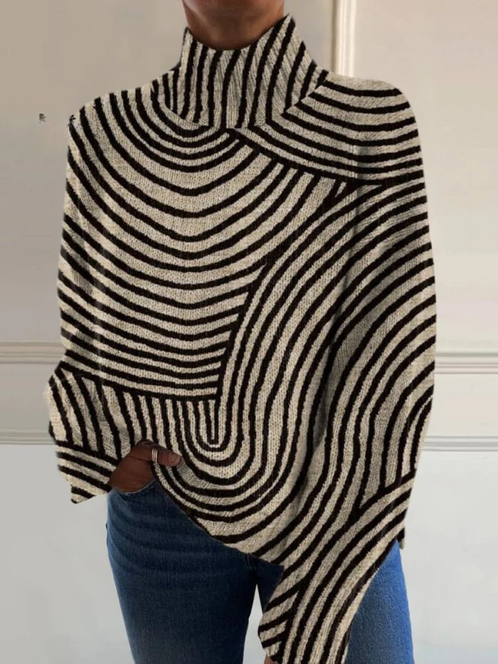 Women’s Graphic Print Long Sleeve Turtleneck Top