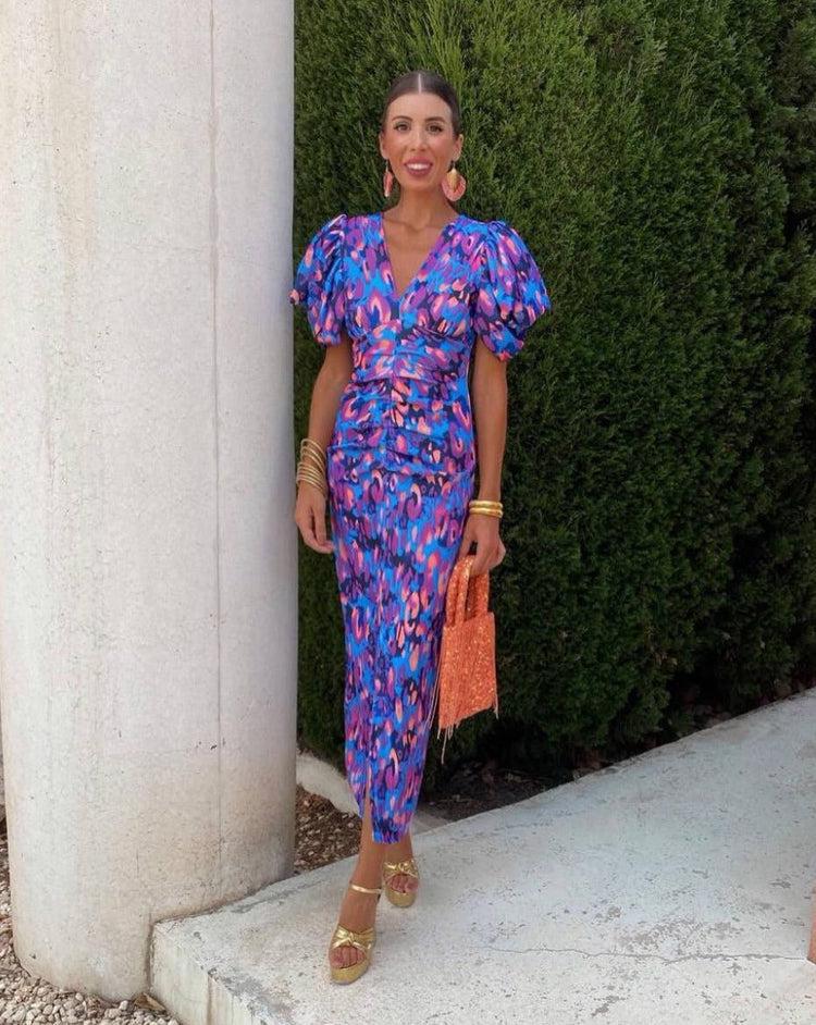 Women’s Puff Sleeve Midi Dress
