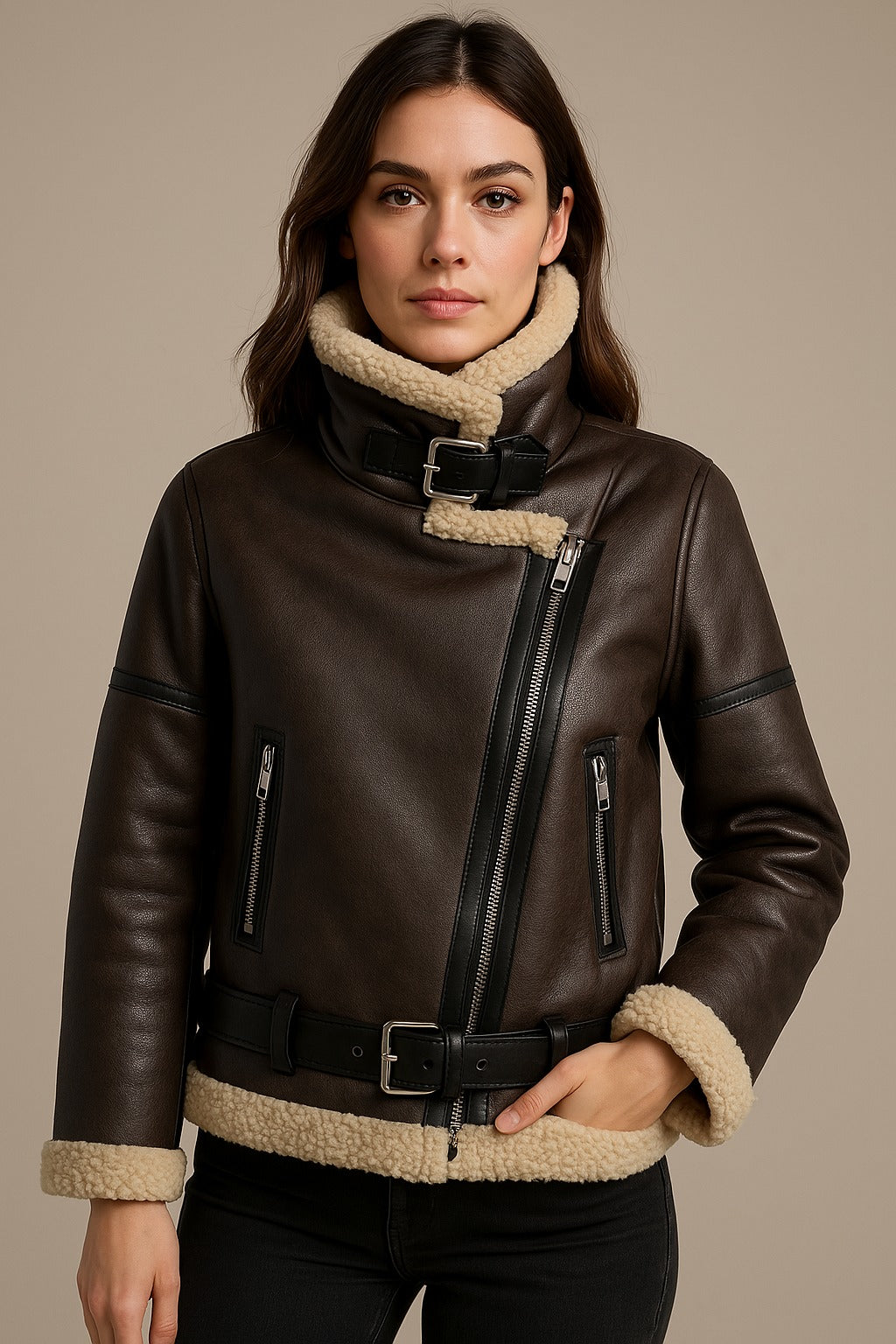 Women’s Double-Breasted Belted Long Trench Coat