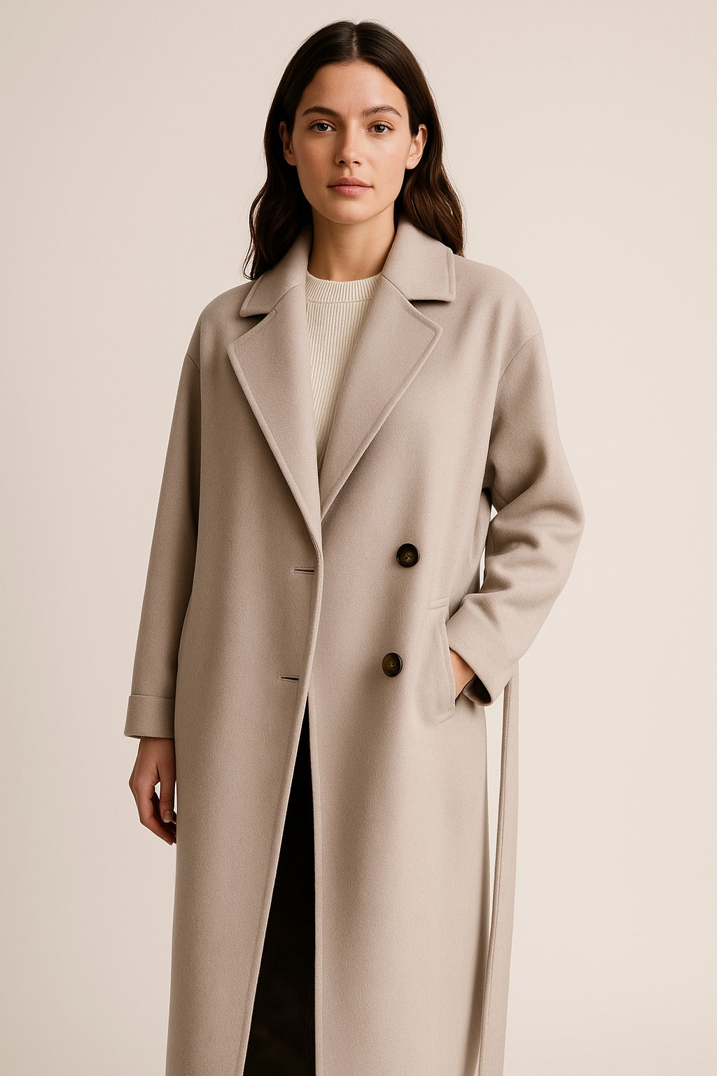 Women’s Classic Double Breasted Belted Trench Coat