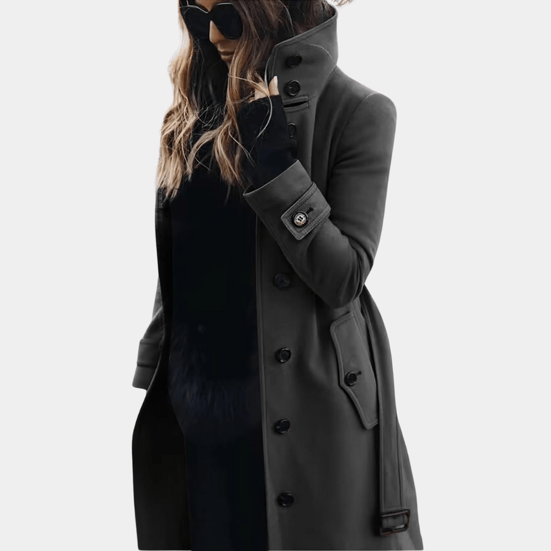 Women’s Warm Double-Breasted Belted Trench Coat