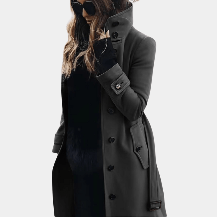 Women’s Warm Double-Breasted Belted Trench Coat