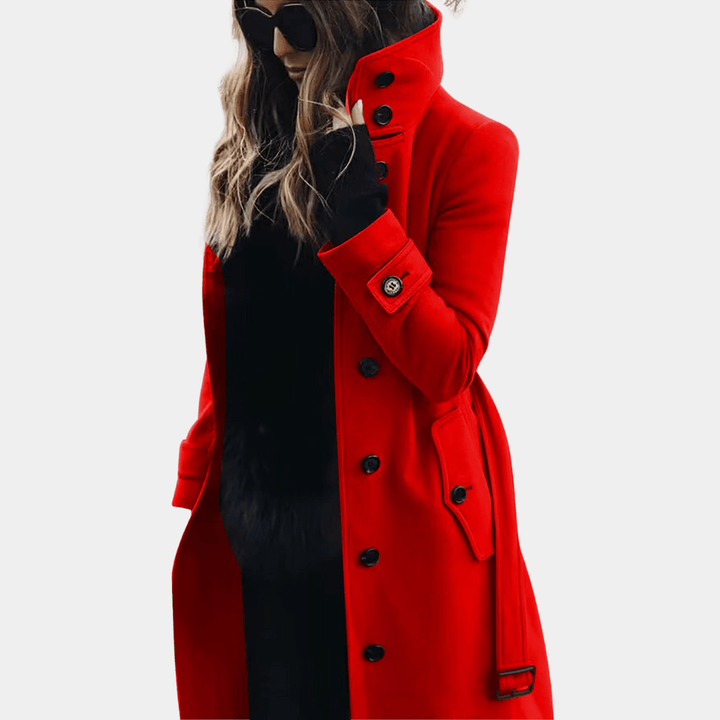 Women’s Warm Double-Breasted Belted Trench Coat