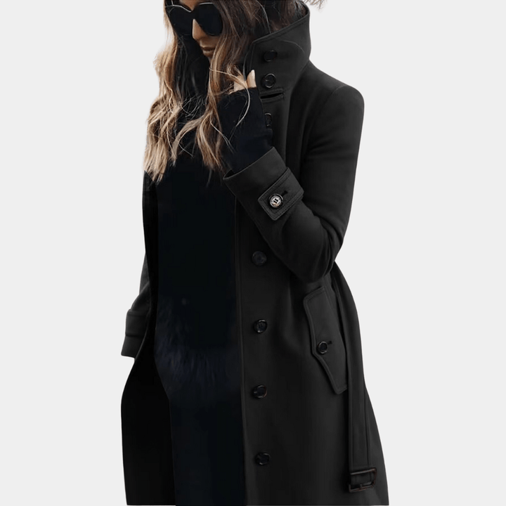 Women’s Warm Double-Breasted Belted Trench Coat