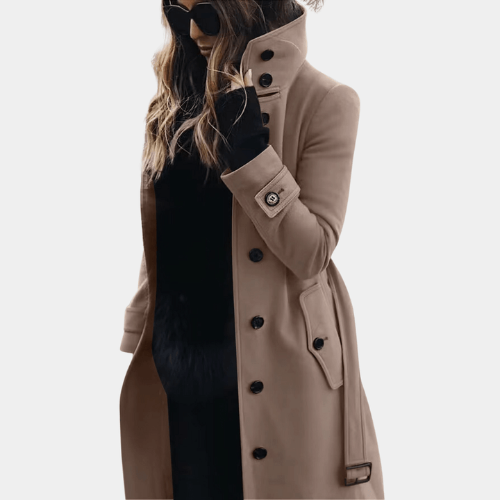 Women’s Warm Double-Breasted Belted Trench Coat