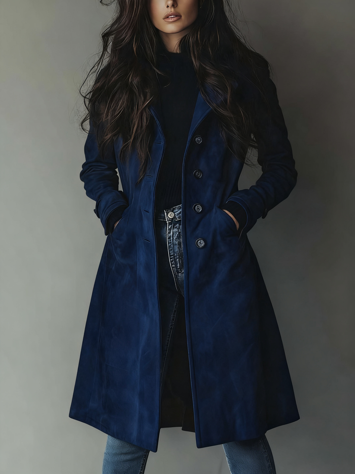 Women’s Vintage Button Front Longline Coat