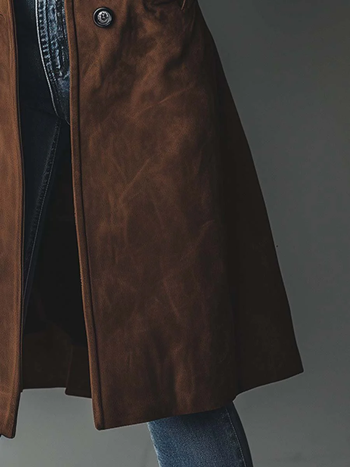 Women’s Vintage Button Front Longline Coat