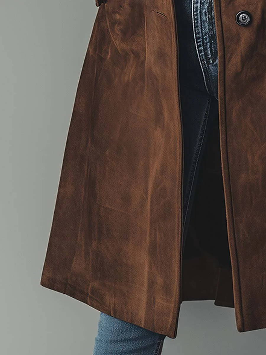 Women’s Vintage Button Front Longline Coat