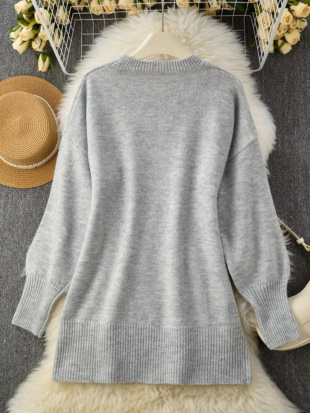 Women’s Ribbed Knit Crewneck Sweater
