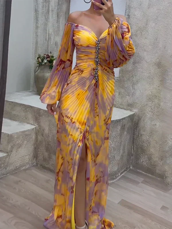 Women’s Elegant V-Neck Evening Dress