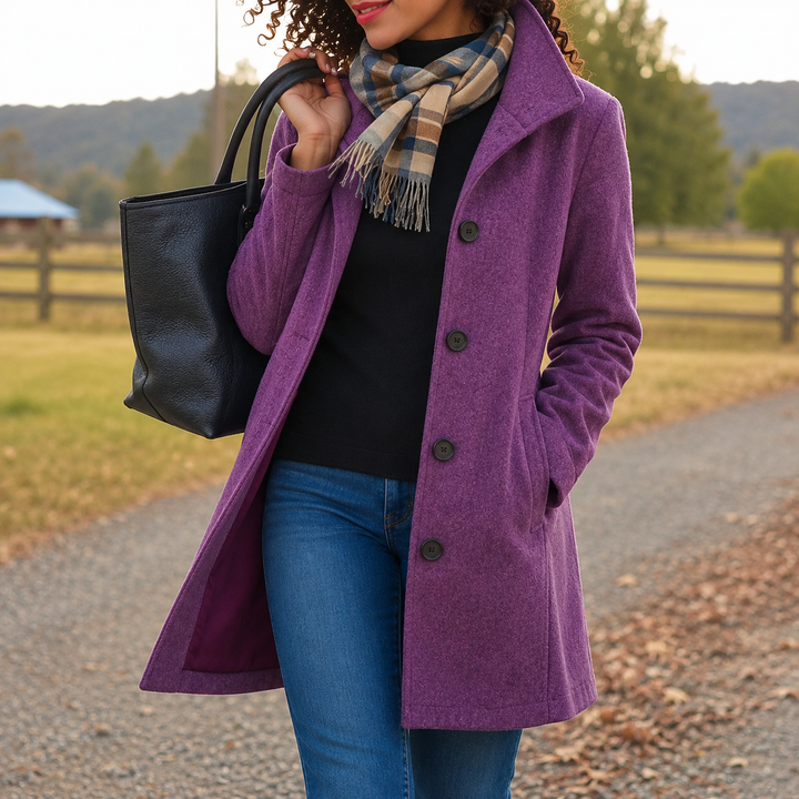 Women’s Straight Fit Button Front Long Coat