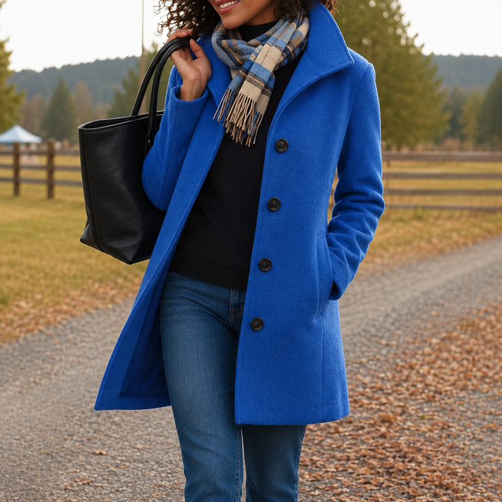 Women’s Straight Fit Button Front Long Coat