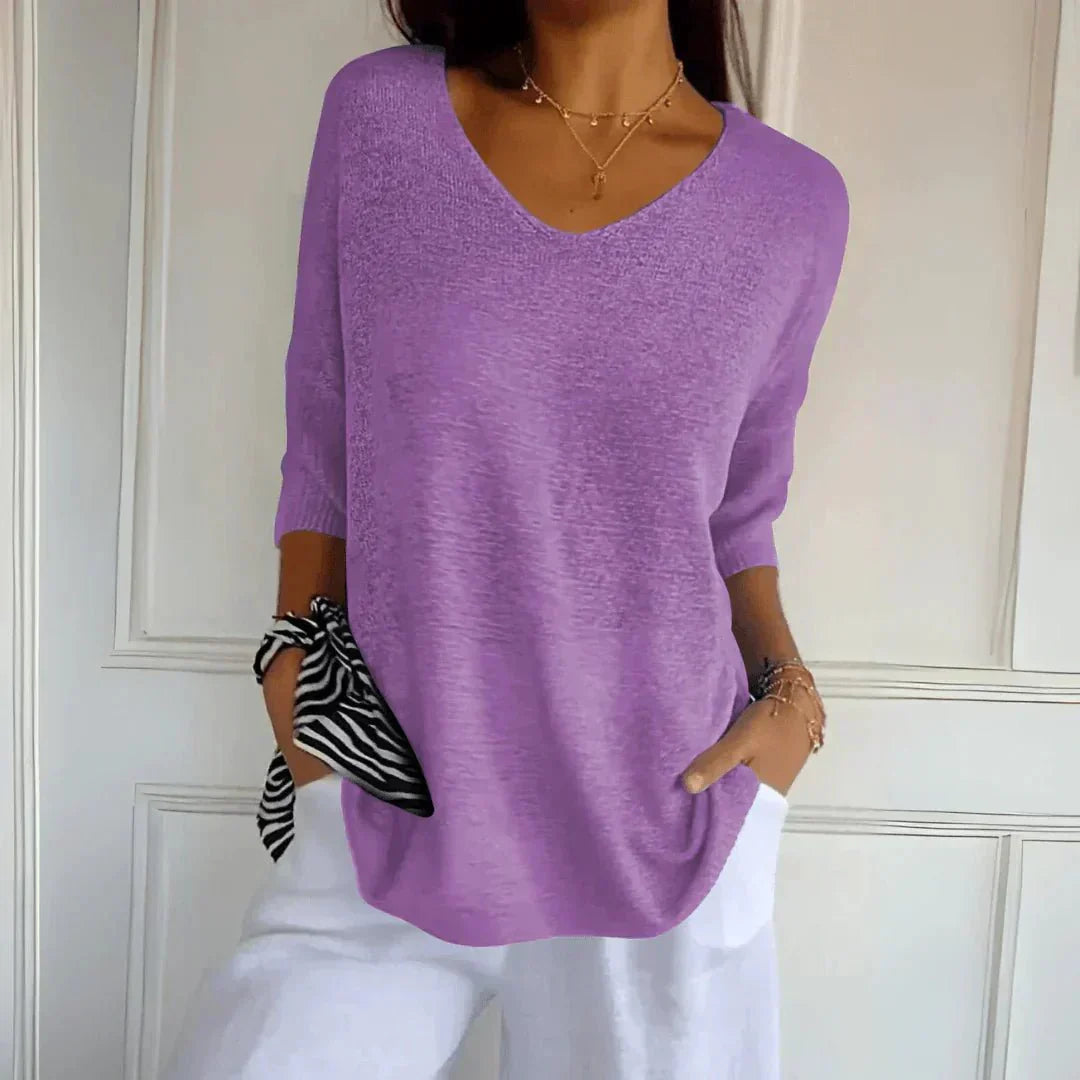 Women’s Lightweight V-Neck Pullover Sweater