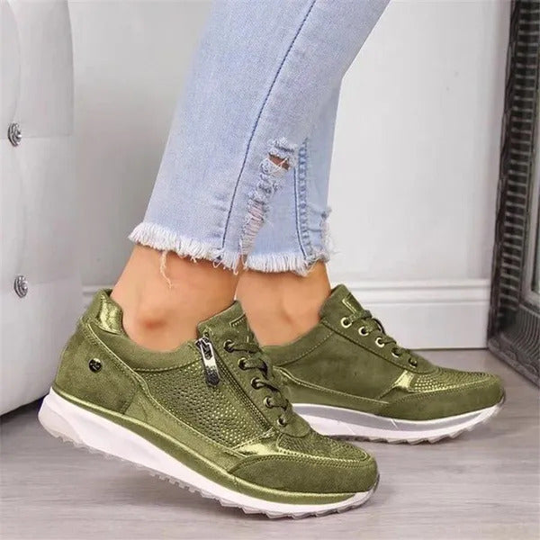 Women’s Zip Up Comfort Walking Sneakers