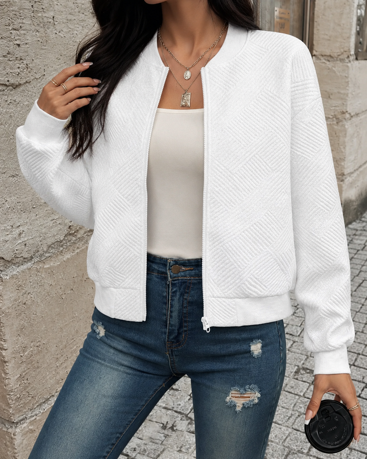 Women’s Structured Zip Up Bomber Jacket